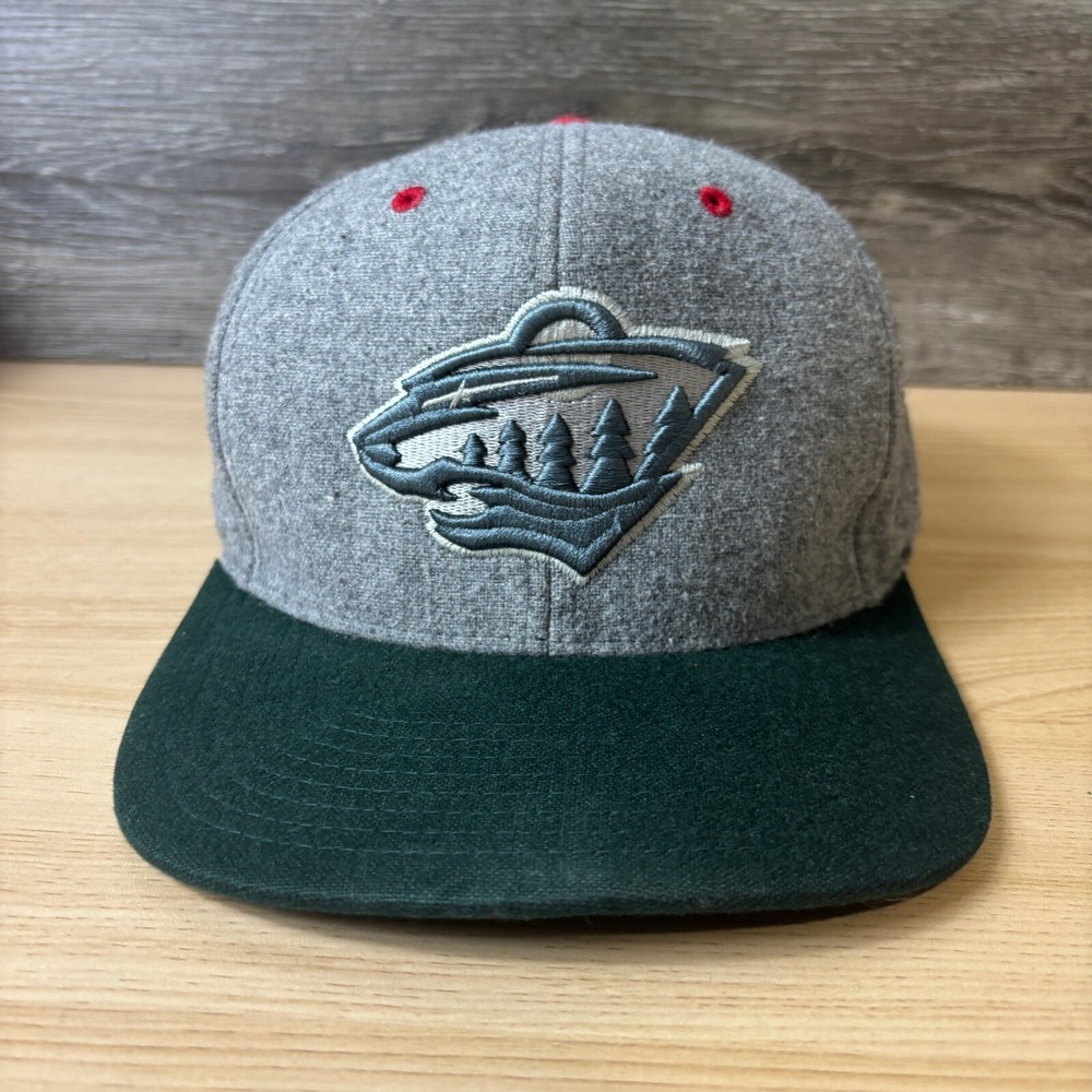 Minnesota Wild Hat Cap Fitted 7 1/8 Gray NHL Hockey Mitchell & Ness